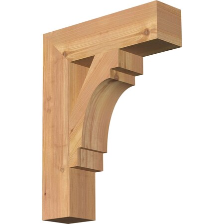 Ekena Millwork Merced Block Smooth Bracket, Western Red Cedar, 3 1/2"W x 14"D x 18"H BKT04X14X18MRC05SWR
